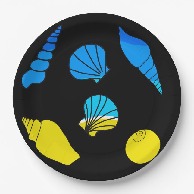Muschel am Strand Pappteller (Vorderseite)