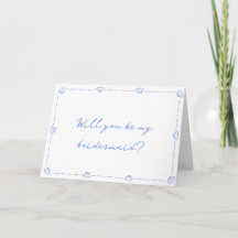 Muschel an der Küste Schick Border Blue Bridesmaid