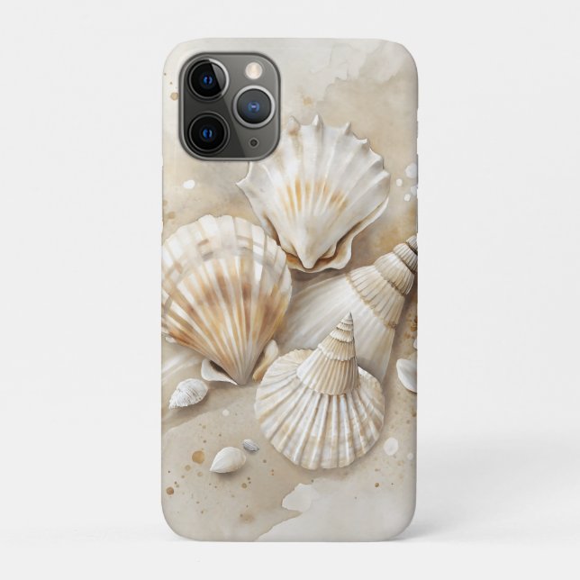 Muschel-Aquarell-Küstenstil  Case-Mate iPhone Hülle (Rückseite)