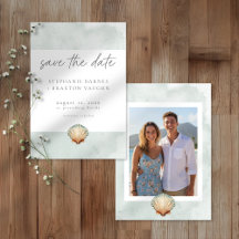 Muschel-Aquarell-Minimalist Strand Foto-Hochzeit
