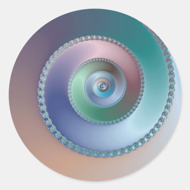 Muschel auf See - Fraktal Runder Aufkleber (Vorderseite)
