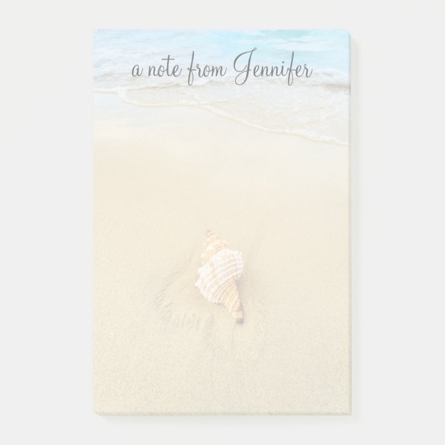 Muschel auf Strand | Jamaika Post-it Klebezettel (Vorderseite)