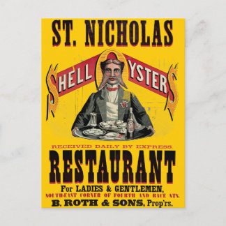Muschel Austern Vintage Werbung Postkarte