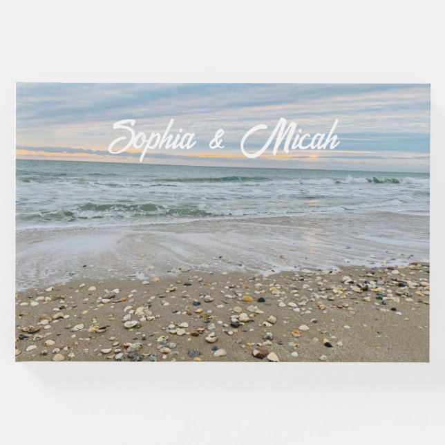 Muschel Beach Sunrise Gästebuch (Vorderseite)