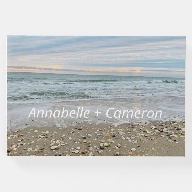 Muschel Beach Sunrise Gästebuch (Vorderseite)