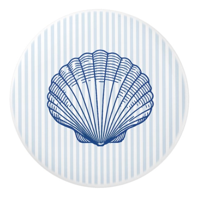 Muschel Blau Küste Keramikknauf (Vorderseite)
