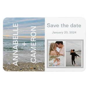 Muschel-blaue Strandmagnete Save the Date Vorlage Magnet