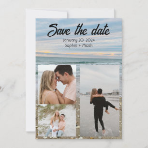 Muschel blauer Strand rett-the-date Vorlage