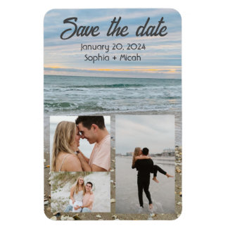 Muschel blauer Strandmagnet rett-the-date Vorlage Magnet