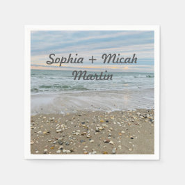 Muschel Blue Beach Hochzeitsnapkins Serviette