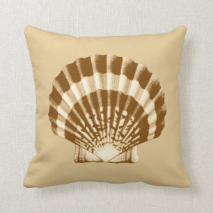 Muschel - braun und beige kissen