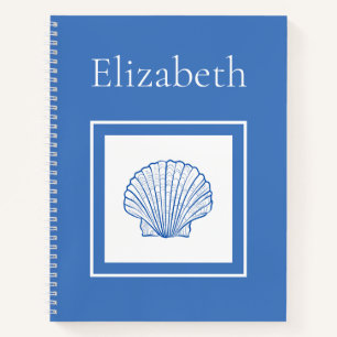 Muschel "Coastal Blue and White Scallop" Notizbuch