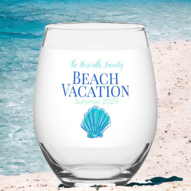 Muschel Custom Beach Cruise Wiedersehen Vacation Weinglas Ohne Stiel (Von Creator hochgeladen)