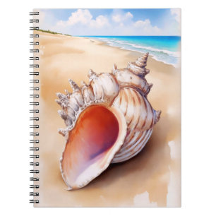 Muschel der Aquarellküche am Strand Notizblock