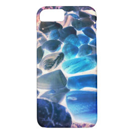 Muschel der Austern, Farbe blau in grau Case-Mate iPhone Hülle