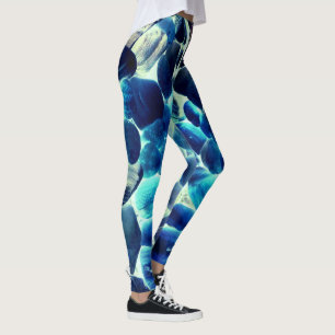 Muschel der Austern, Farbe blau in grau Leggings
