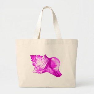Muschel des Conchs - Orchideen und Weiß Jumbo Stoffbeutel