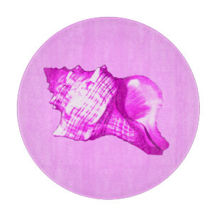 Muschel des Conchs - Orchideen und Weiß Schneidebrett
