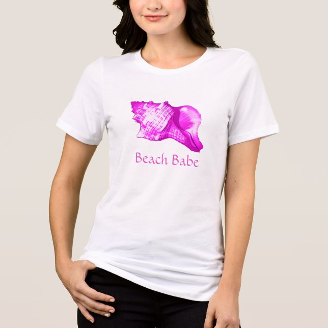 Muschel des Conchs - Orchideen und Weiß Tri-Blend Shirt (Vorderseite)