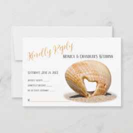 Muschel des Herzens der Liebe, Hochzeit, Dankeskarte