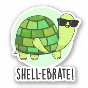 Muschel-ebrate Funny Tortoise Animal Pun Aufkleber