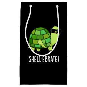 Muschel-ebrate Funny Tortoise Animal Pun Dark BG Kleine Geschenktüte