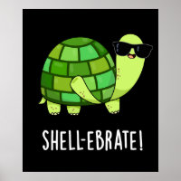 Muschel-ebrate Funny Tortoise Animal Pun Dark BG