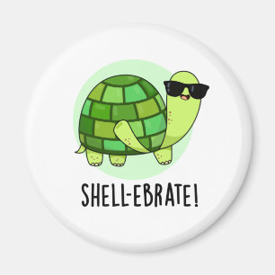 Muschel-ebrate Funny Tortoise Animal Pun Magnet