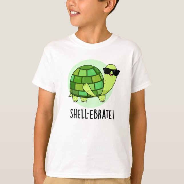 Muschel-ebrate Funny Tortoise Animal Pun T-Shirt (Vorderseite)