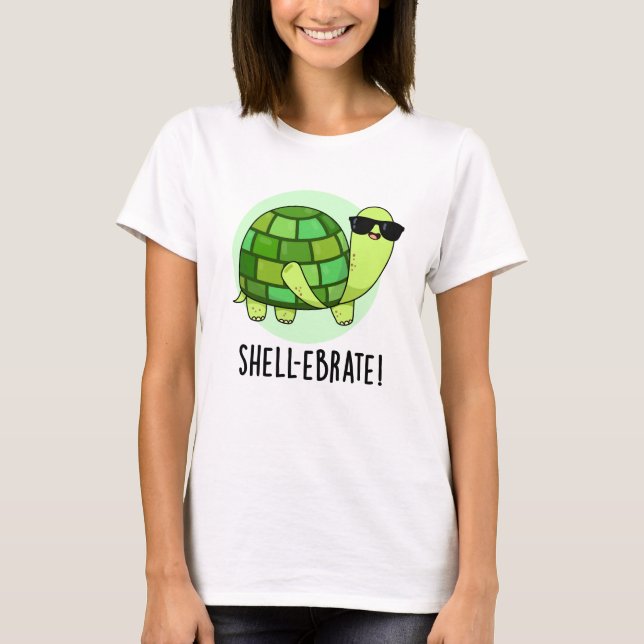 Muschel-ebrate Funny Tortoise Animal Pun T-Shirt (Vorderseite)