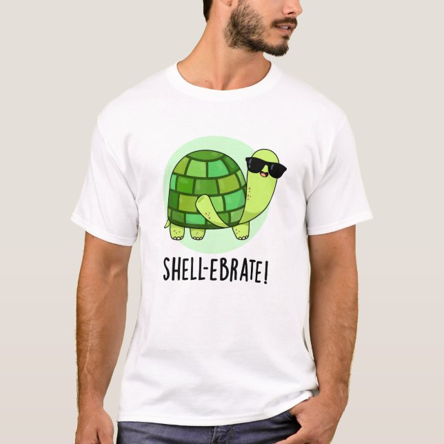 Muschel-ebrate Funny Tortoise Animal Pun T-Shirt (Vorderseite)