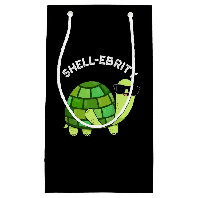 Muschel-ebrity Funny Celebrity Tortoise Pun Dark B Kleine Geschenktüte (Vorderseite)