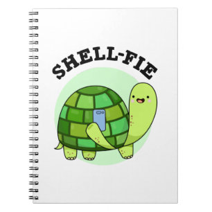 Muschel-Fie Funny Tortoise Selfie Pun Notizblock