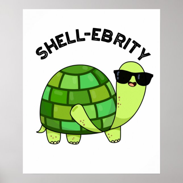 Muschel Funny Celebrity Tortoise Pun Poster (Vorne)