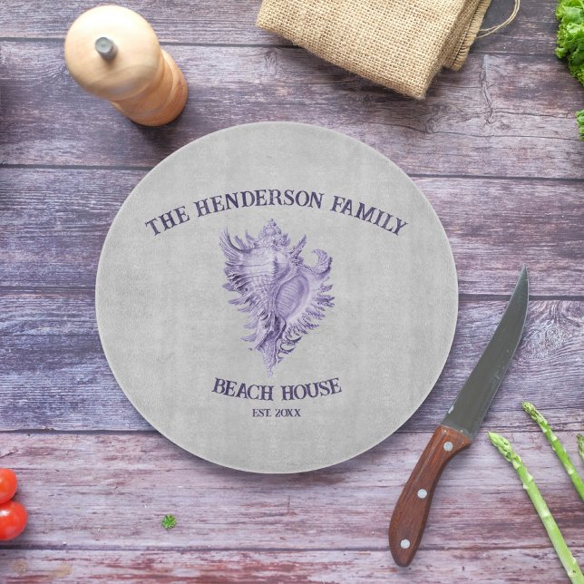 Muschel für lila Conch Schneidebrett (Purple Conch Shell Personalized Cutting Board)