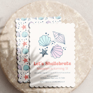 Muschel Geburtstagsparty Shellebrate Girls Einladung