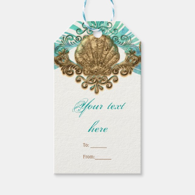 Muschel Glam Beach Gastgeschenk Geschenkanhänger (Vorderseite)