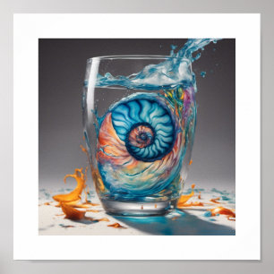 Muschel Glass Nautilus Poster