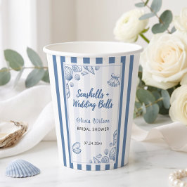 Muschel-Hochzeitsdusche Blaue Nautilische Anpassun Pappbecher