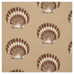 Muschel im Meer - braun und beige Stoff