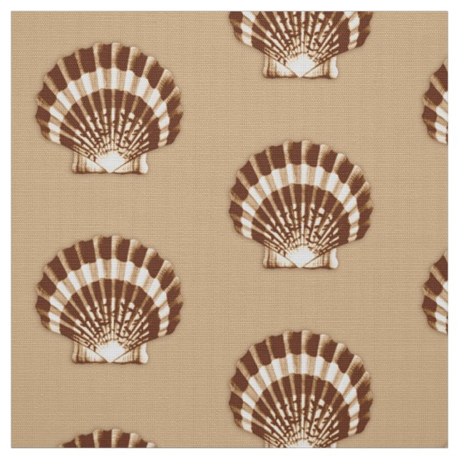 Muschel im Meer - braun und beige Stoff (Muster)