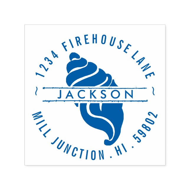 Muschel in der Briefmarke der kreisförmigen selbst Permastempel (Design)