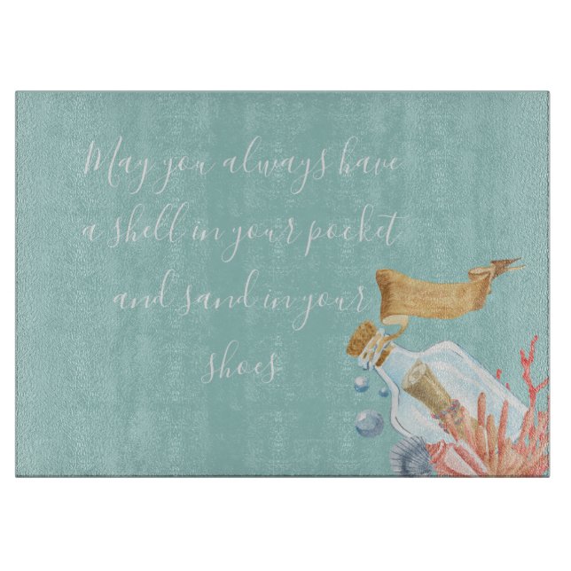 Muschel in Ihrem Pocket Beach Thema Schneidebrett (Vorderseite)