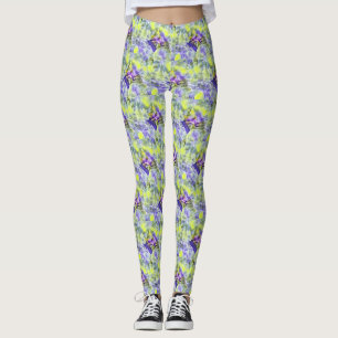 Muschel in meerblauer violetter Aquarellmalerei le Leggings