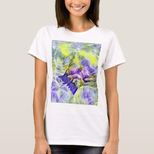 Muschel in meerblauer violetter Aquarellmalerei T-Shirt