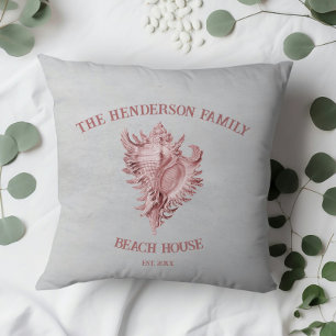 Muschel-Kissen mit rosa Anker Kissen