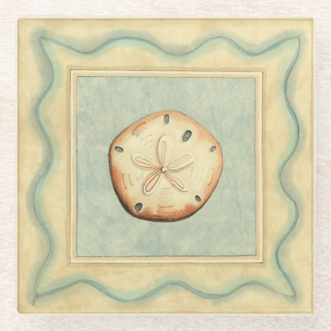 Muschel-Kollektor Glasuntersetzer (Vorderseite)