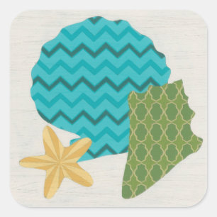 Muschel kopiert II Quadratischer Aufkleber