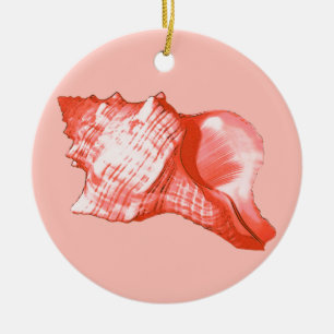Muschel - Korallen, Muschel rosa und weiß Keramikornament