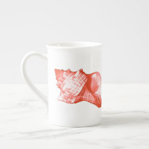 Muschel - Korallen, Muschel rosa und weiß Prozellantasse